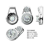 Sterling Silver Semi Mount Pendant Setting Round RD 6.5x6.5mm Halo DHJ